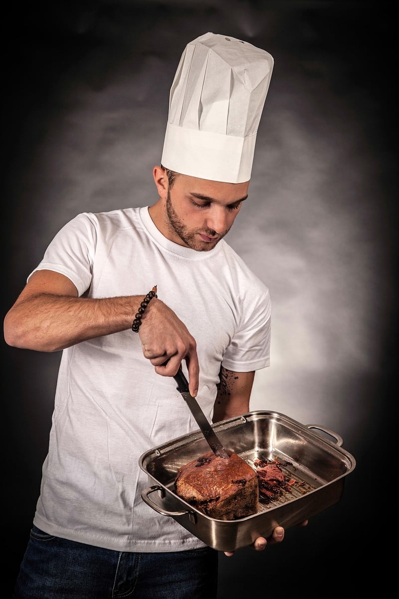 Chef using a knife